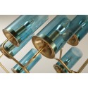 Fine Brass 6 Light Chandelier with Glass Shades