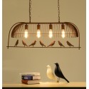 4 Light Rustic/ Lodge Retro Birdcage Pendant Light with Steel Shade