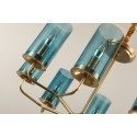 30 Light Fine Brass Chandelier with Glass Shades