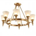 Fine Brass 8 Light Chandelier