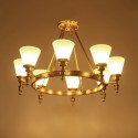 Fine Brass 8 Light Chandelier