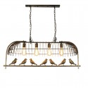 4 Light Rustic/ Lodge Retro Birdcage Pendant Light with Steel Shade