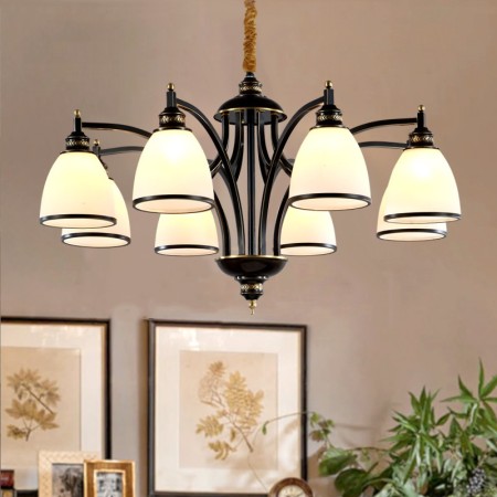 Fine Brass 8 Light Chandelier