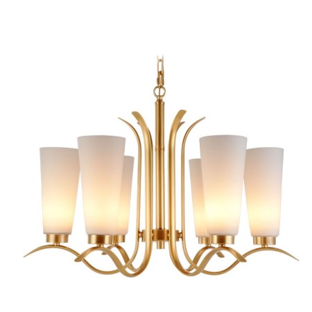 Fine Brass 6 Light Chandelier