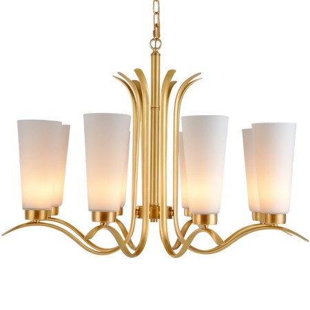 Fine Brass 8 Light Chandelier