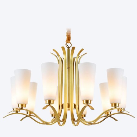 Fine Brass 10 Light Chandelier