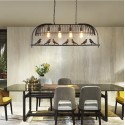 4 Light Rustic/ Lodge Retro Birdcage Pendant Light with Steel Shade