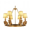 Fine Brass 6 Light Chandelier