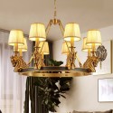 Fine Brass 8 Light Chandelier