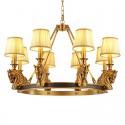 Fine Brass 8 Light Chandelier