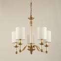 Fine Brass 5 Light Crystal Chandelier