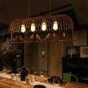 4 Light Rustic/ Lodge Retro Birdcage Pendant Light with Steel Shade