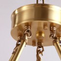 Fine Brass 6 Light Chandelier with Fabric Shades