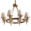 Fine Brass 8 Light Chandelier with Fabric Shades