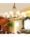 Fine Brass 10 Light Chandelier with Fabric Shades