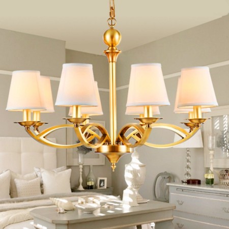 Fine Brass 8 Light Chandelier