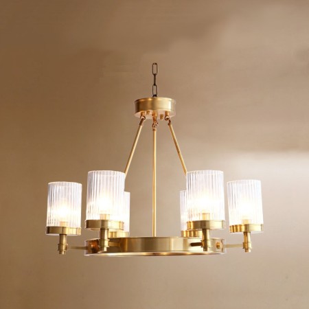 Fine Brass 6 Light Chandelier