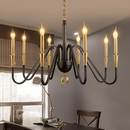 Fine Brass 8 Light Chandelier