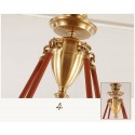 Fine Brass 8 Light Chandelier with Brass Shades