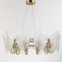 Fine Brass 10 Light Chandelier with Glass Shades