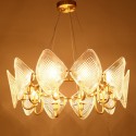 Fine Brass 10 Light Chandelier with Glass Shades