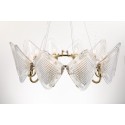 Fine Brass 10 Light Chandelier with Glass Shades