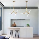 Modern/ Contemporary Two Tiers 4 Light Golden Chandelier