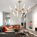 Modern/ Contemporary Two Tiers 16 Light Golden Chandelier