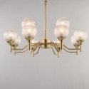 Fine Brass 12 Light Chandelier with Ball Glass Shades