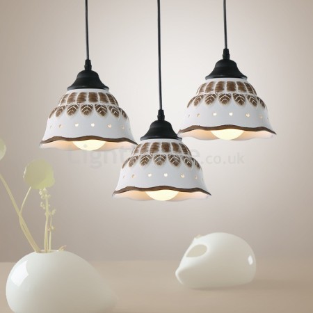 1 Light Modern/ Contemporary Pendant Light with Ceramic Shade