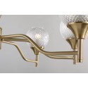 Fine Brass 12 Light Chandelier with Ball Glass Shades