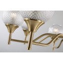 Fine Brass 16 Light Chandelier with Ball Glass Shades