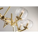 Fine Brass 8 Light Chandelier with Glass Shades