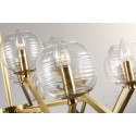 Fine Brass 15 Light Chandelier with Glass Shades