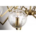 Fine Brass 15 Light Chandelier with Glass Shades