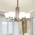 6 Light Modern/ Contemporary Chandelier with Glass Shade