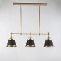 Black Fine Brass 3 Light Chandelier