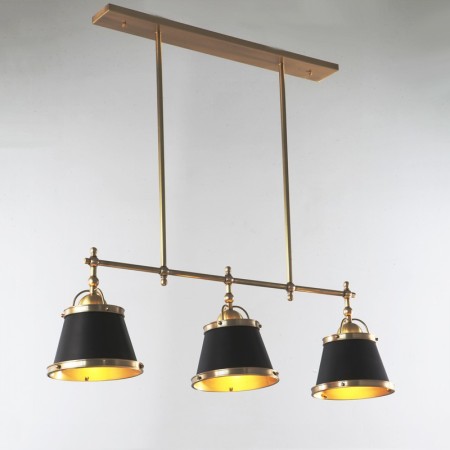 Black Fine Brass 3 Light Chandelier