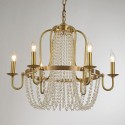 Fine Brass 6 Light Crystal Chandelier