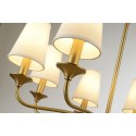 Fine Brass 8 Light Chandelier with Fabric Shades