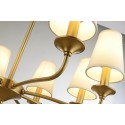 Fine Brass 8 Light Chandelier with Fabric Shades