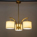 Fine Brass 3 Light Chandelier with Fabric Shades