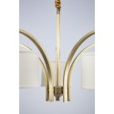 Fine Brass 5 Light Chandelier with Fabric Shades