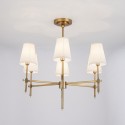 Fine Brass 6 Light Chandelier with Fabric Shades