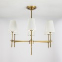 Fine Brass 6 Light Chandelier with Fabric Shades