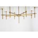 Fine Brass 8 Light Chandelier with Fabric Shades