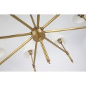 Fine Brass 8 Light Chandelier with Fabric Shades