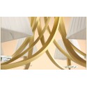 Fine Brass 6 Light Crystal Chandelier with Fabric Shades