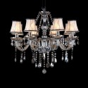 8 Light Retro Gray Candle Style Crystal Chandelier