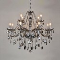 12 Light (8+4) 2 Tiers Retro Gray Candle Style Crystal Chandelier